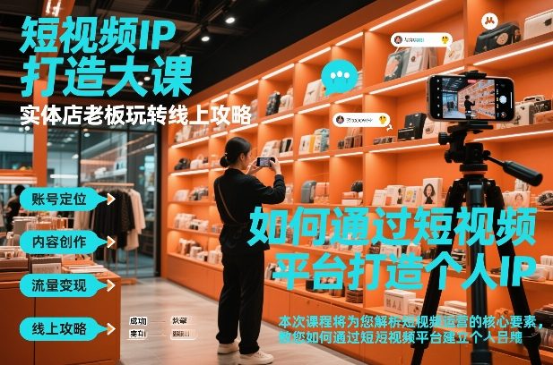 短视频ip打造大课，实体店老板玩转线上攻略-续财库