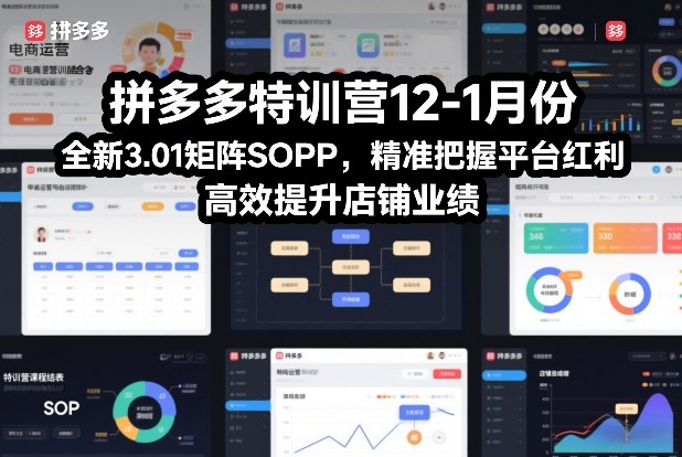 拼多多特训营12-1月份，全新3.01矩阵Sop，精准把握平台红利，高效提升店铺业绩-续财库