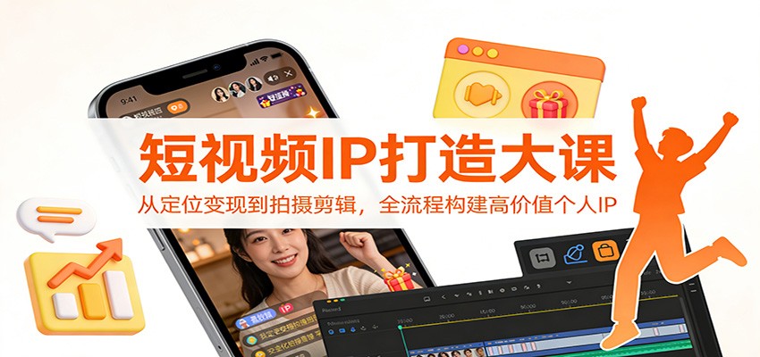 短视频IP打造大课：从定位变现到拍摄剪辑，全流程构建高价值个人IP-续财库