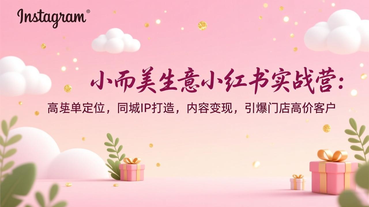 小而美生意小红书实战营：高客单定位，同城IP打造，内容变现，引爆门店高价客户-续财库