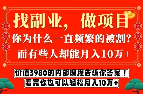 价值3980的网创内部课程，告诉你互联网创业月入10个W的秘密【揭秘】-续财库