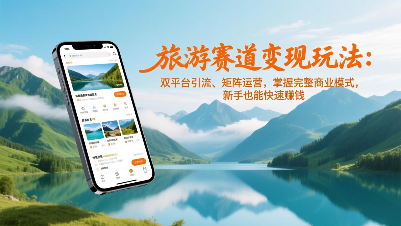 旅游赛道变现玩法：双平台引流、矩阵运营，掌握完整商业模式，新手也能快速赚钱-续财库