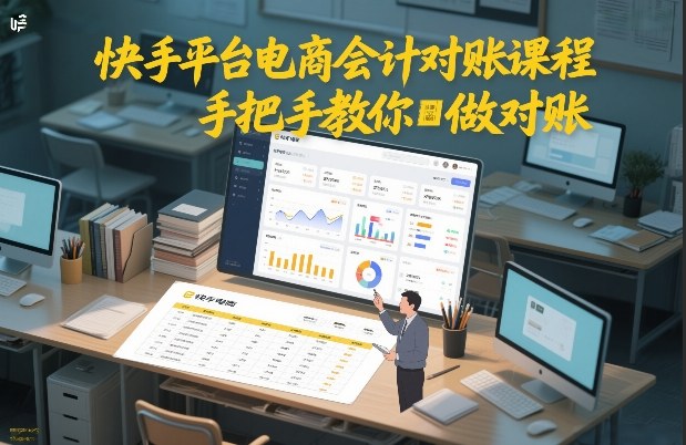 快手平台电商会计对账课程，手把手教你做对账-续财库