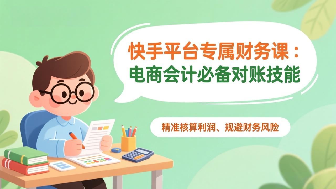 快手平台专属财务课：电商会计必备对账技能，精准核算利润、规避财务风险-续财库