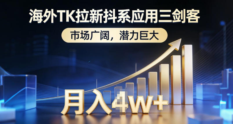 海外TK拉新抖系应用三剑客，市场广阔，潜力巨大，月入1w+-续财库
