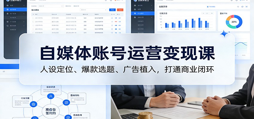 自媒体账号运营变现课：人设定位、爆款选题、广告植入，打通商业闭环-续财库