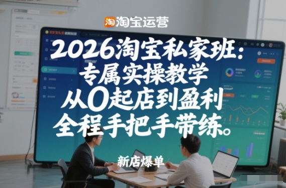 2026淘宝私家班：专属实操教学，从0起店到盈利，全程手把手带练-续财库
