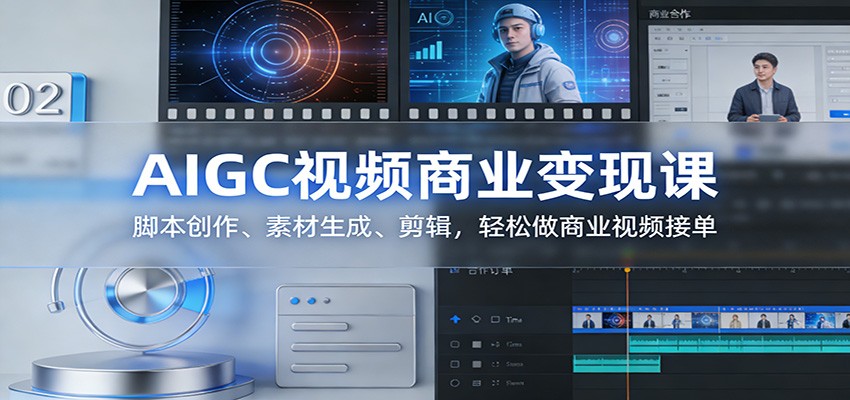 AIGC视频商业变现课：脚本创作、素材生成、剪辑，轻松做商业视频接单-续财库