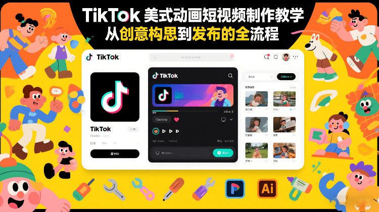 TikTok美式动画短视频制作教学，从创意构思到发布的全流程-续财库