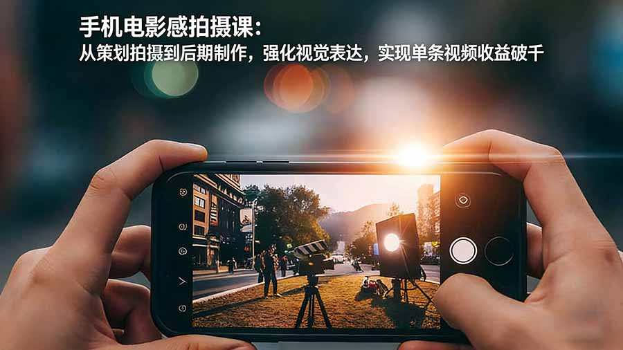 手机电影感拍摄课：从策划拍摄到后期制作，强化视觉表达，实现单条视频收益破千-续财库