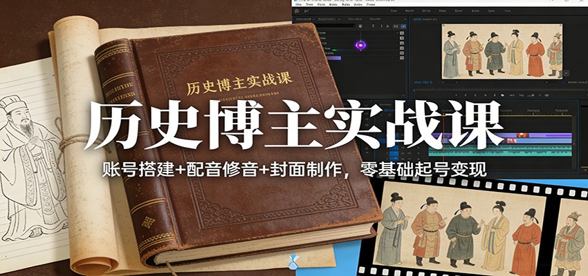 历史博主实战课：账号搭建+配音修音+封面制作，零基础起号变现-续财库