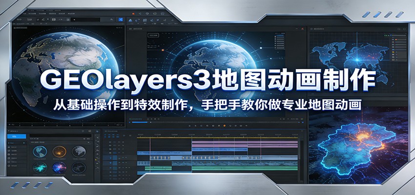 GEOlayers3地图动画制作：从基础操作到特效制作，手把手教你做专业地图动画-续财库