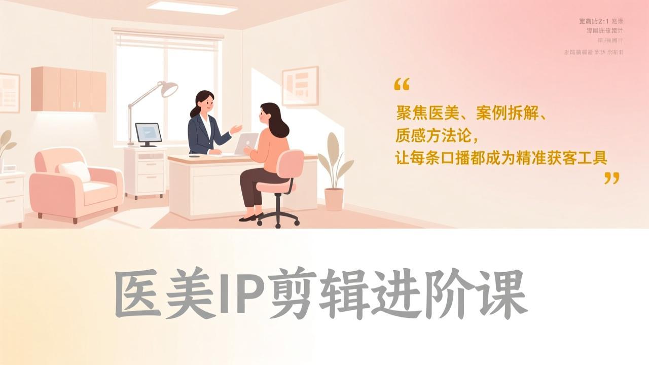 医美IP剪辑进阶课，聚焦医美、案例拆解、质感方法论，让每条口播都成为精准获客工具-续财库