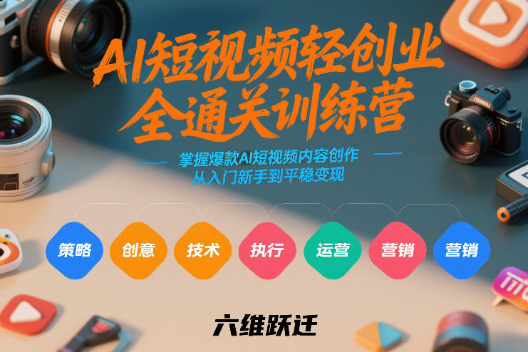 AI短视频轻创业全通关训练营，掌握爆款AI短视频内容创作，从入门新手到平稳变现的六维跃迁-续财库