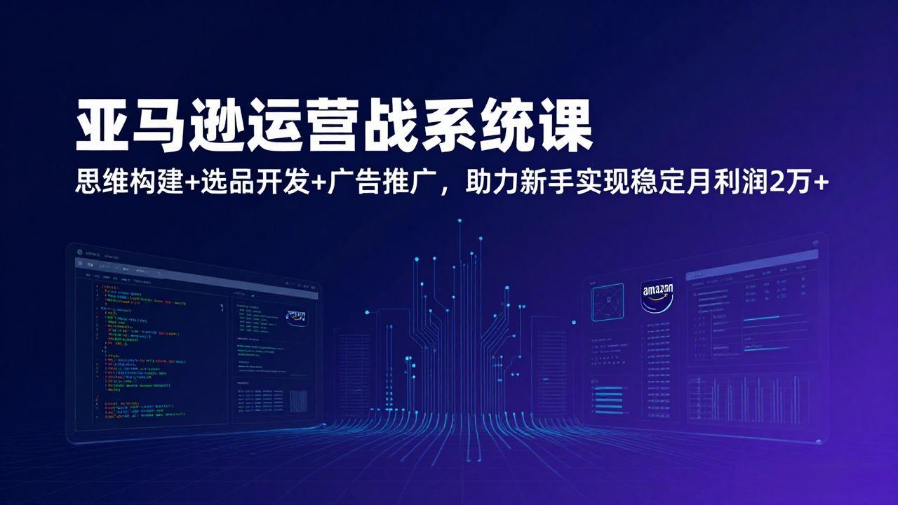 亚马逊运营实战系统课，思维构建+选品开发+广告推广，助力新手实现稳定月利润2万+(更新-续财库