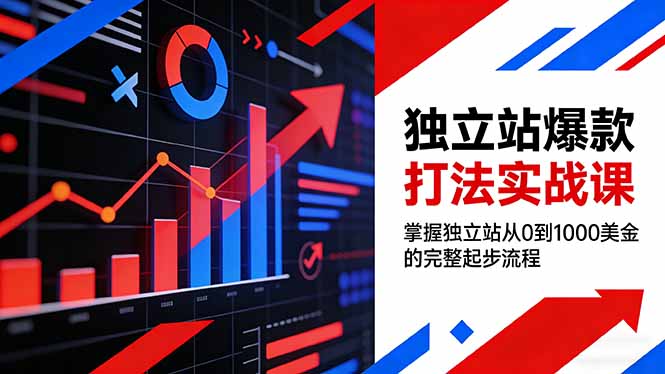 独立站爆款打法实战课，掌握独立站从0到1000美金的完整起步流程-续财库