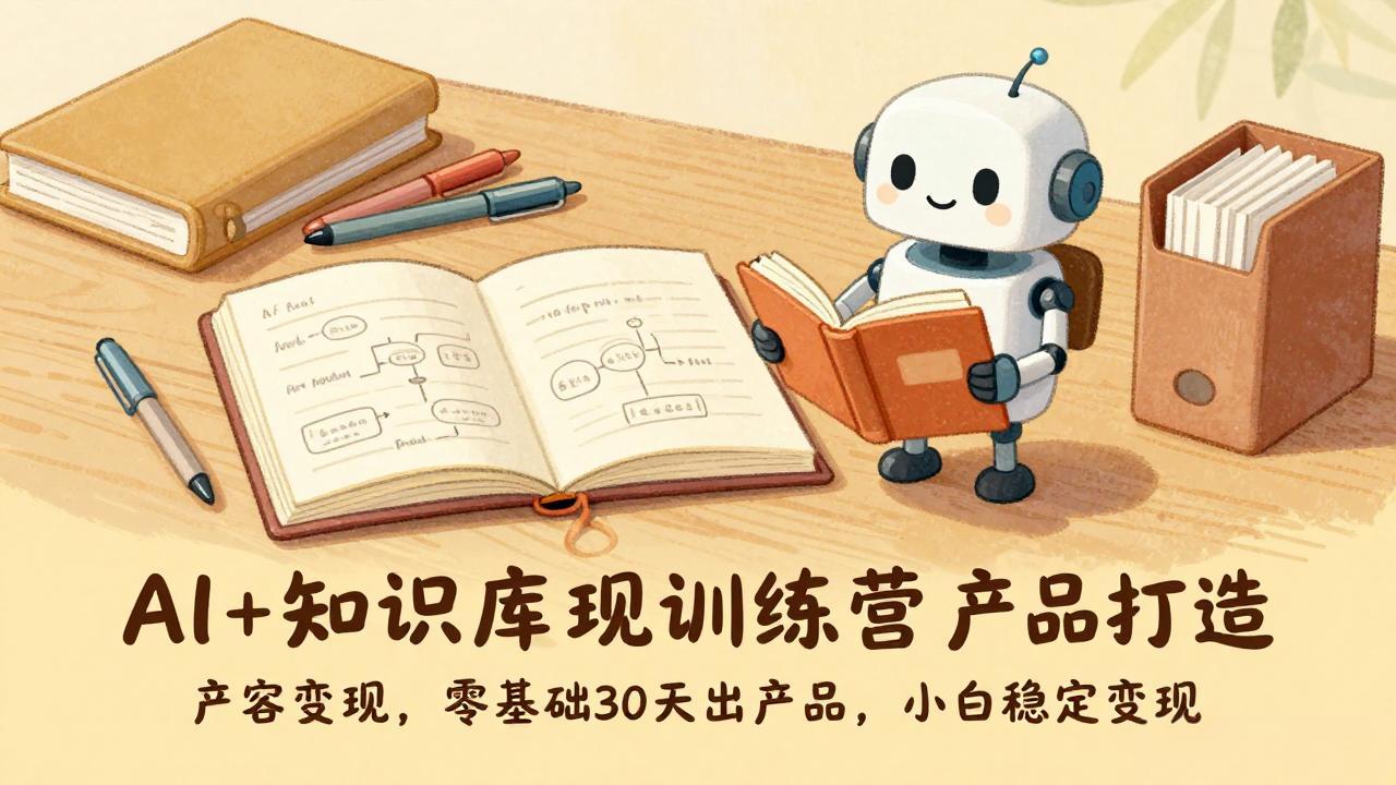 AI+知识库变现训练营，产品打造、内容创作、全平台变现，零基础30天出产品，小白稳定变现-续财库