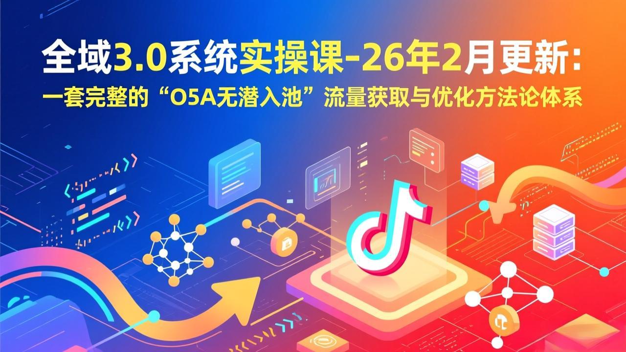 全域3.0系统实操课-26年2月更新：一套完整的“O5A无潜入池”流量获取与优化方法论体系-续财库