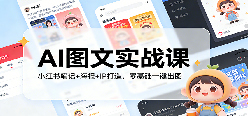 AI图文实战课：小红书笔记+海报+IP打造，零基础一键出图-续财库