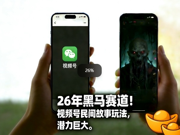 26年黑马赛道,视频号民间故事类玩法,潜力巨大,每日收益超5张-续财库