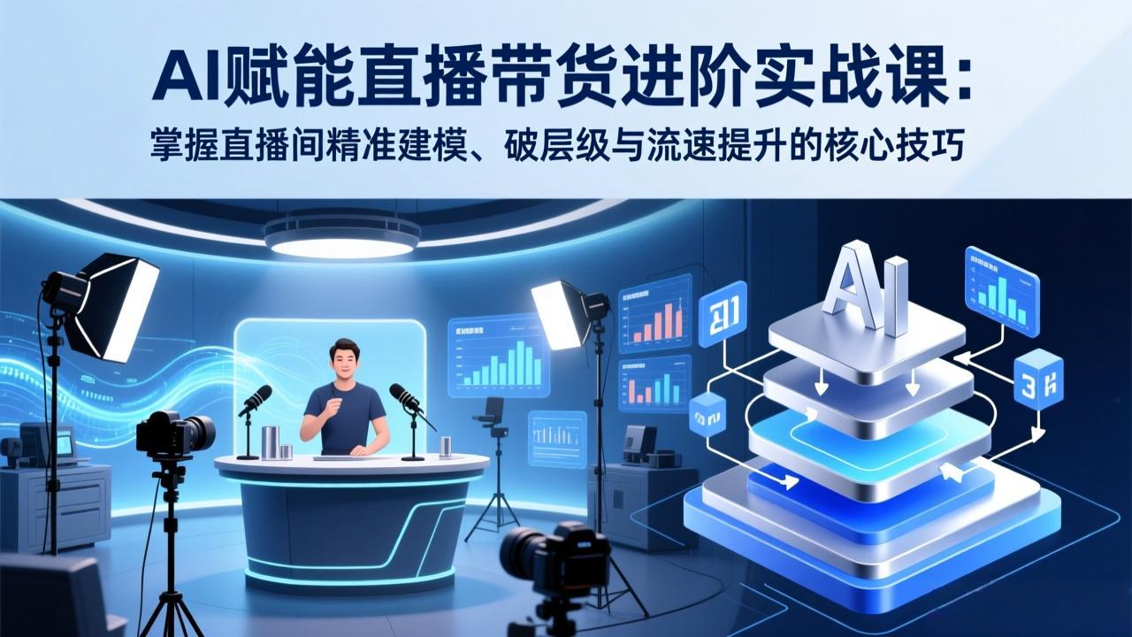 AI赋能直播带货进阶实战课：掌握直播间精准建模、破层级与流速提升的核心技巧-续财库