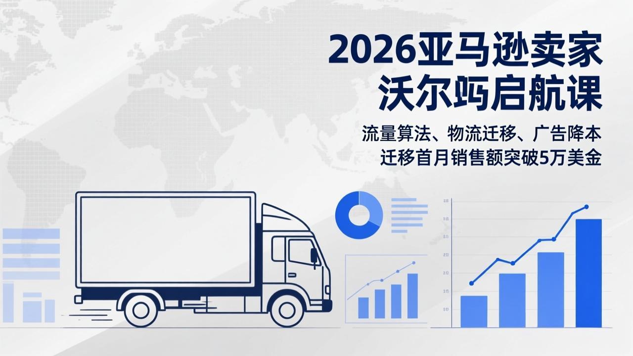 2026亚马逊卖家沃尔玛启航课，流量算法、物流迁移、广告降本，迁移首月销售额突破5万美金-续财库