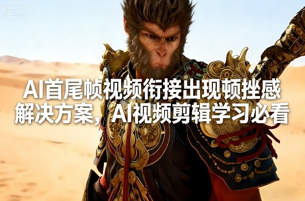 AI首尾帧视频衔接出现顿挫感解决方案,AI视频剪辑学习必看-续财库