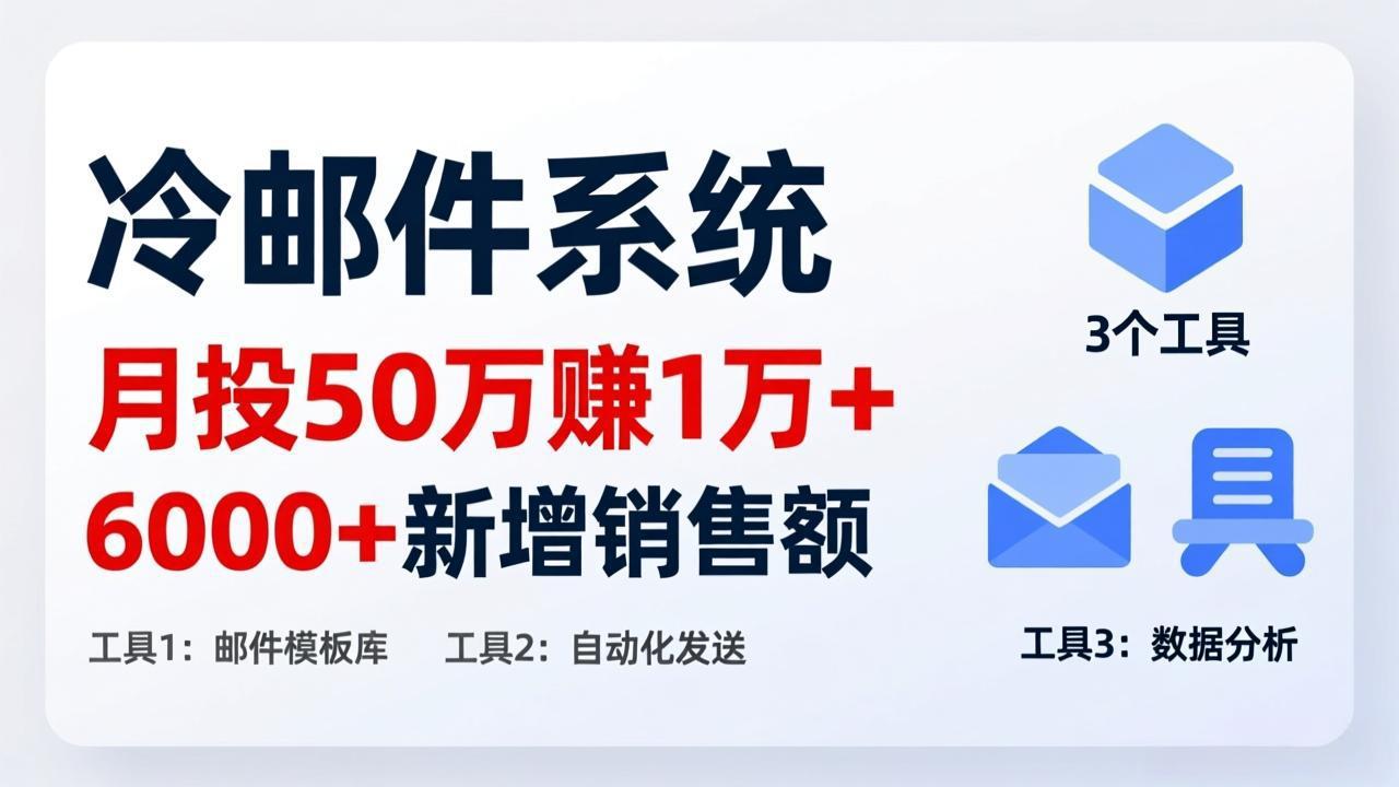 月投 50 刀赚 1 万 +!冷邮件系统:6000 + 新增销售额,靠 3 个工具轻松搞-续财库