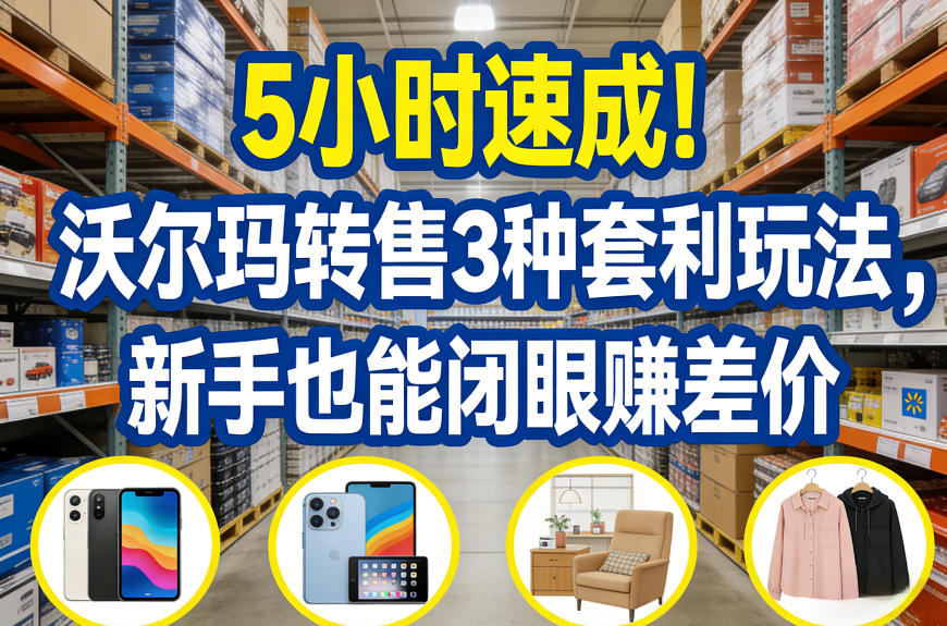 5小时速成！沃尔玛转售3种套利玩法，新手也能闭眼賺差价-续财库