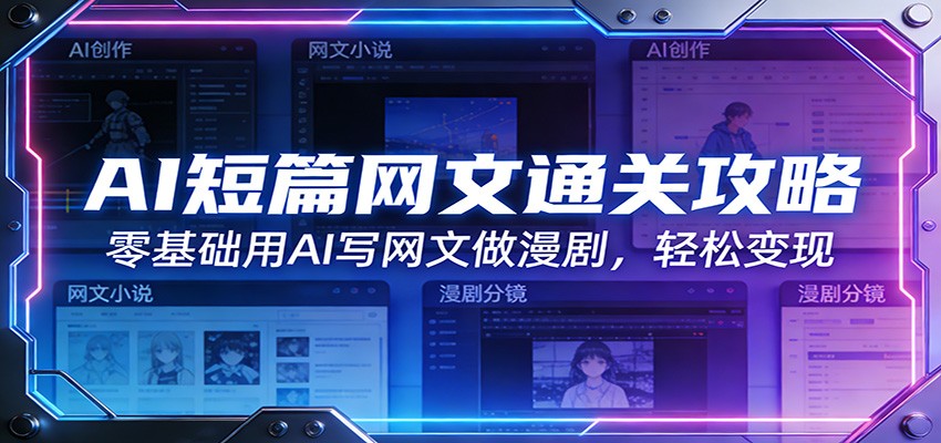 AI短篇网文通关攻略：零基础用AI写网文做漫剧，轻松变现-续财库