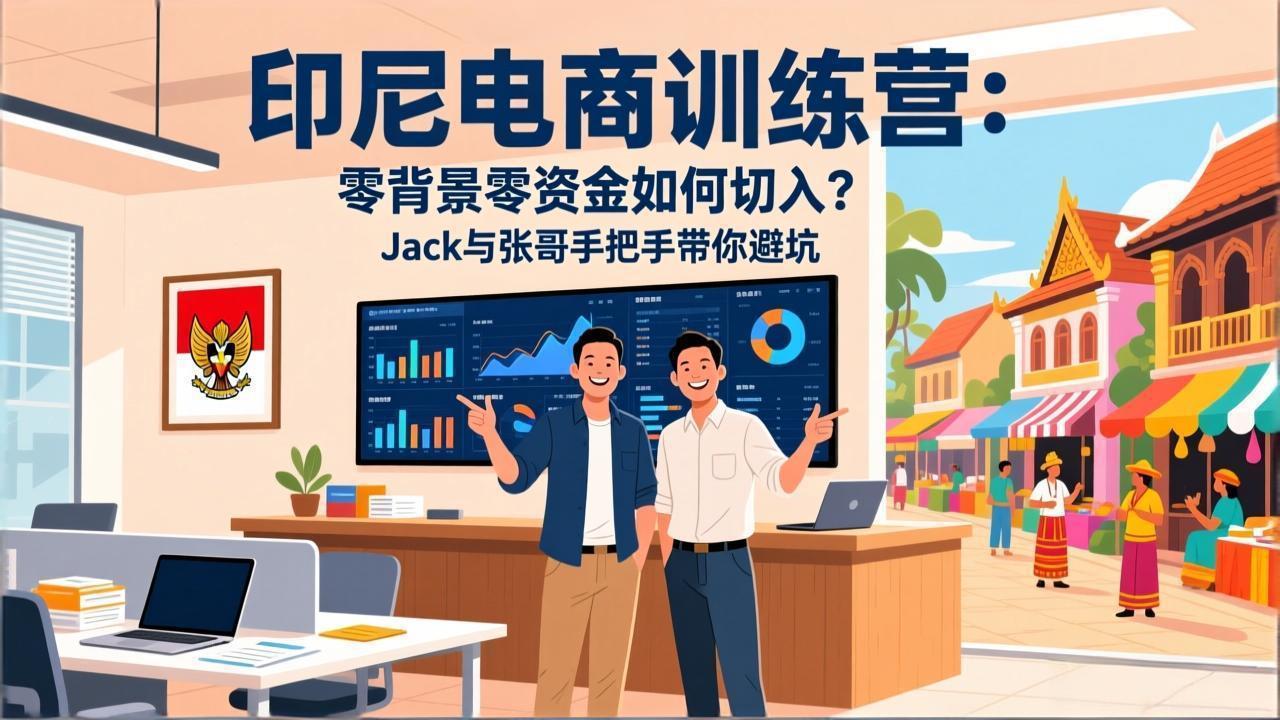 印尼电商训练营：零背景零资金如何切入？Jack与张哥手把手带你避坑-续财库