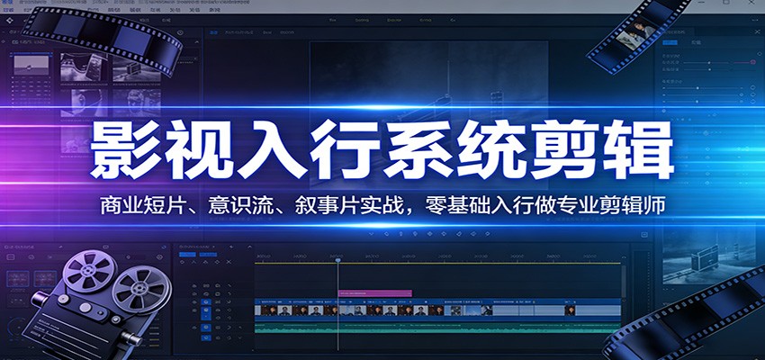 影视系统剪辑，商业短片、意识流、叙事片实战，零基础入行做专业剪辑师-续财库