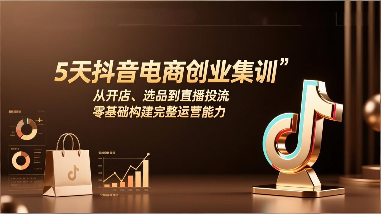 5天抖音电商创业集训：从开店、选品到直播投流，零基础构建完整运营能力-续财库
