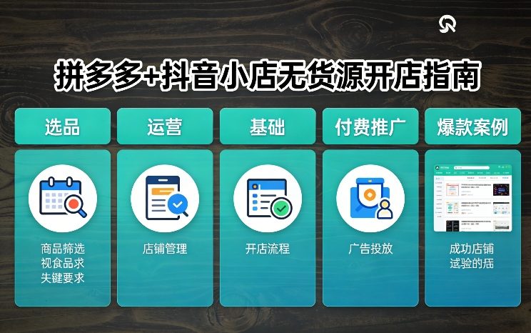 拼多多+抖音小店无货源开店，包括：选品、运营、基础、付费推广、爆款案例等(更新26年3月)-续财库