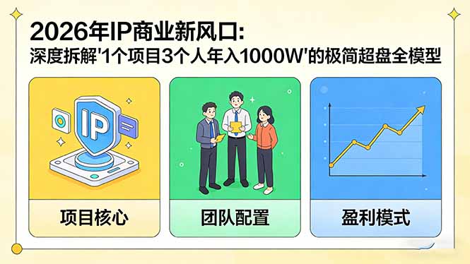 2026年IP商业新风口：深度拆解“1个项目3个人年入1000W”的极简超盘全模型-续财库
