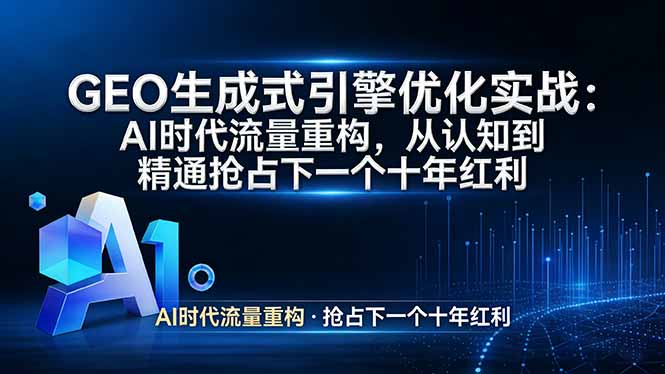 GEO 生成式引擎优化实战：AI时代流量重构，从认知到精通抢占下一个十年红利-续财库