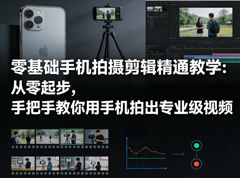 零基础手机拍摄剪辑精通教学:从零起步,手把手教你用手机拍出专业级视频-续财库