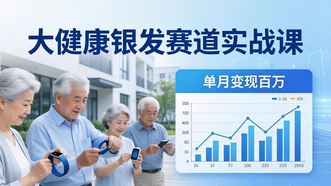 大健康银发赛道实战课:拆解视频号线索型 IP 单月变现百万逻辑,教你精准获客高效变现-续财库