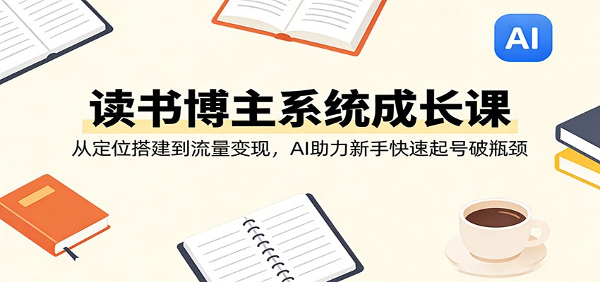 读书博主系统成长课:从定位搭建到流量变现,AI助力新手快速起号破瓶颈-续财库