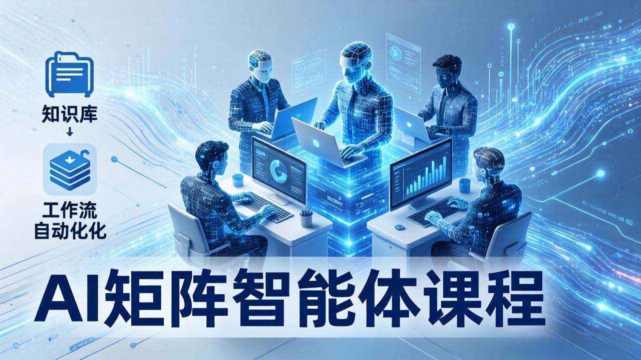 AI矩阵智能体实战：100个数字员工批量生产内容，文本知识库+工作流自动化全搞定-续财库