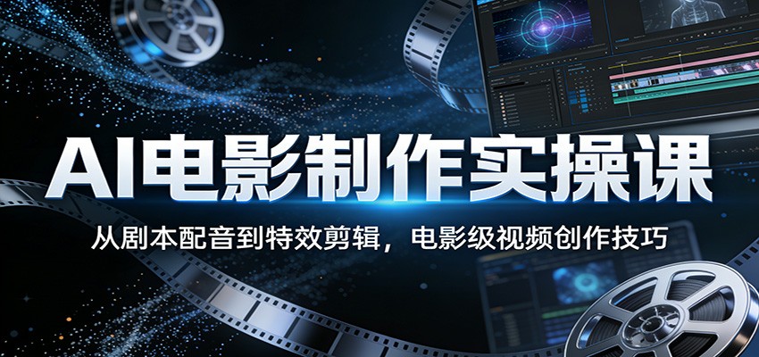 AI电影制作实操课:从剧本配音到特效剪辑,电影级视频创作技巧-续财库