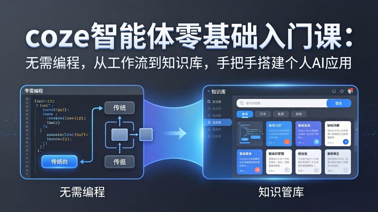 coze智能体零基础入门课:无需编程,从工作流到知识库,手把手搭建个人AI应用-续财库