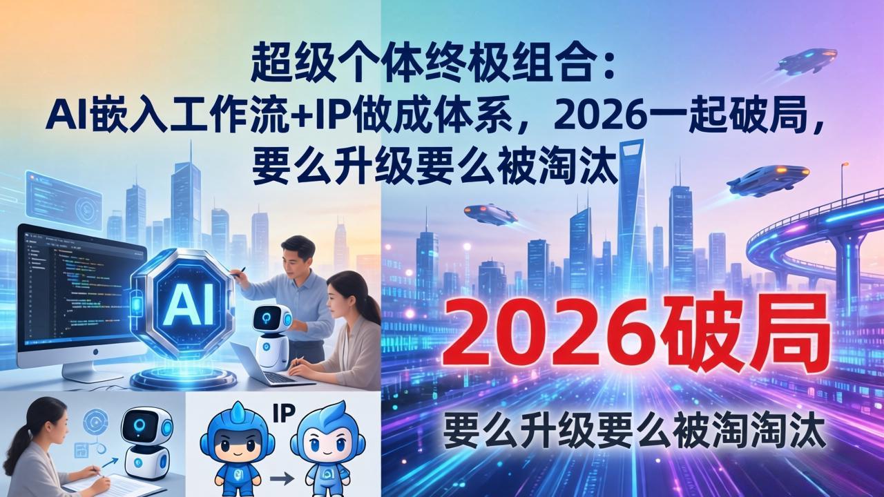 超级个体终极组合:AI嵌入工作流+IP做成体系,2026一起破局,要么升级要么被淘汰-续财库