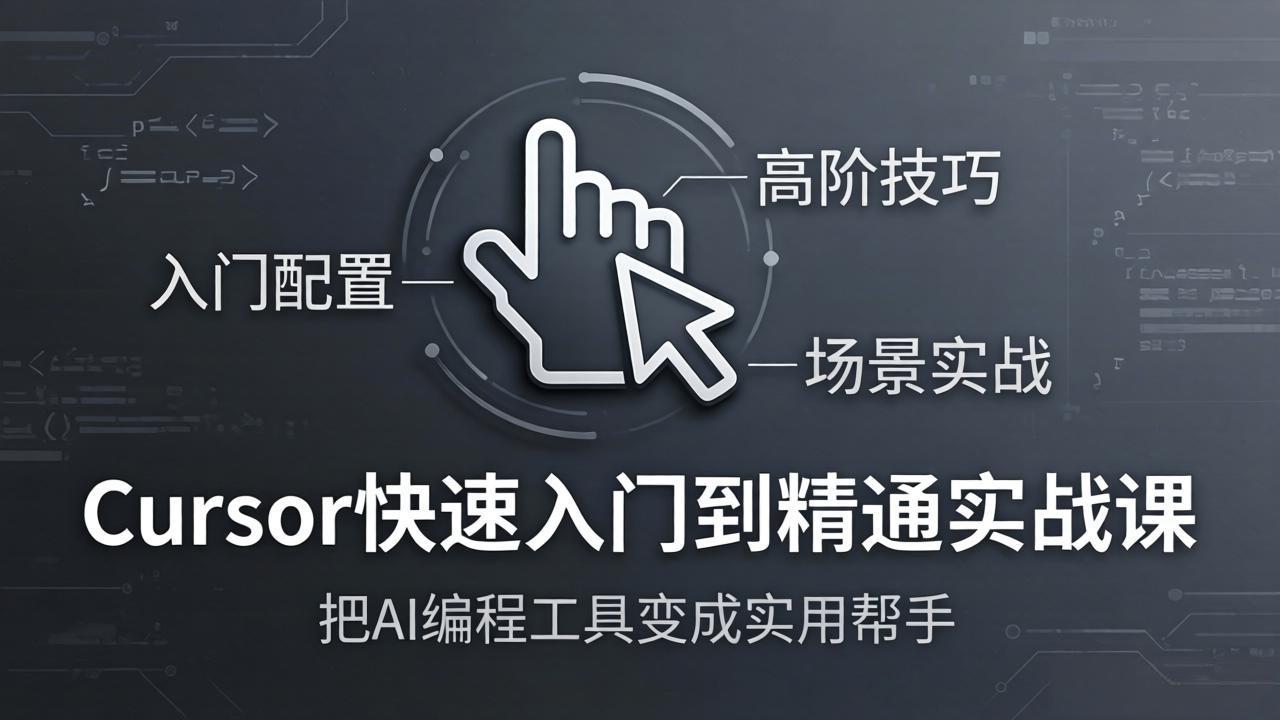 Cursor快速入门到精通实战课:入门配置+高阶技巧+场景实战,把AI编程工具变成实用帮手-续财库