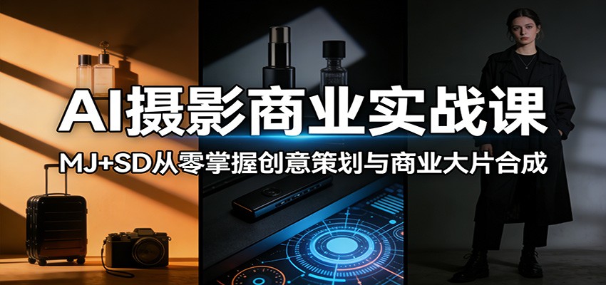 AI摄影商业实战课:MJ+SD从零掌握创意策划与商业大片合成-续财库