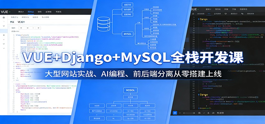 VUE+Django+MySQL全栈开发课:大型网站实战、AI编程、前后端分离从零搭建上线-续财库