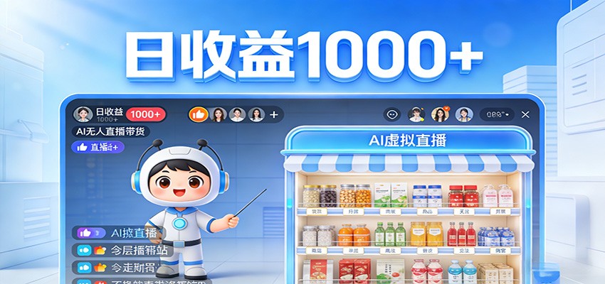 不用露脸不用说话,24小时自动卖货赚钱,全天自动直播,收益看得见-续财库