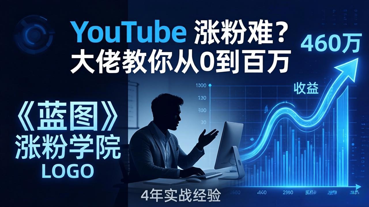 YouTube 涨粉难?《蓝图涨粉学院》:4 年赚 460 万的大佬教策略,从0到百万有路径!-续财库