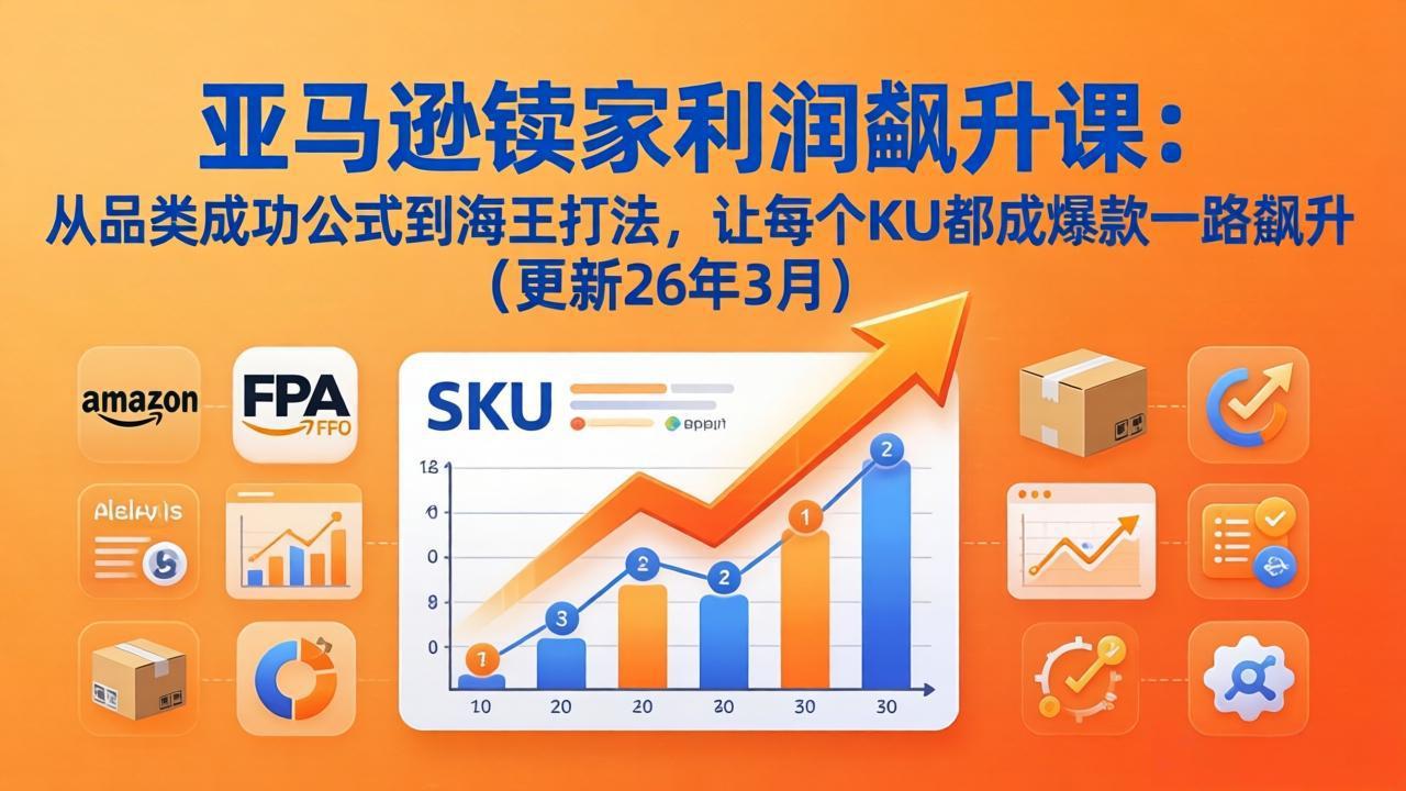 亚马逊卖家利润飙升课:从品类成功公式到海王打法,让每个SKU都成爆款一路飙升(更新26年3月-续财库