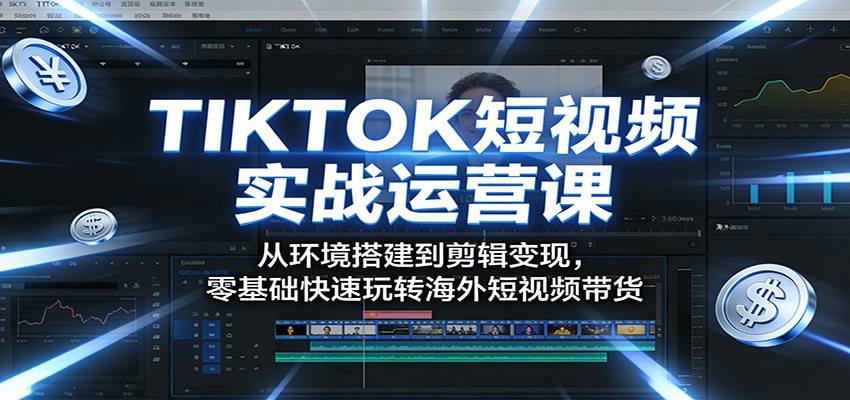 TIKTOK短视频实战运营课：从环境搭建到剪辑变现，零基础快速玩转海外短视频带货-续财库